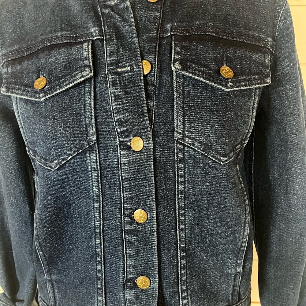 Draper James Ruffle Neck Denim Jacket - Picture 3 of 10